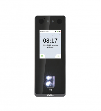 Front view of ZKTeco BioFace A1 facial recognition terminal. High-speed biometric access control for Ugandan offices and businesses, featuring advanced security technology.