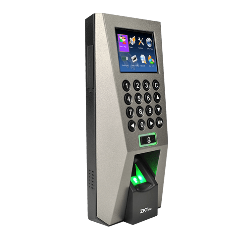 Slim ZKTeco F18 side view access control terminal for corporate and smart building security