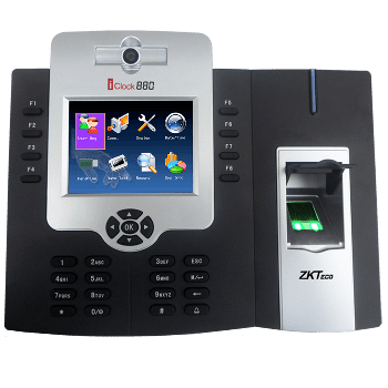 High-capacity ZKTeco iClock880 terminal in Uganda, Features 50,000 fingerprint storage, built-in backup battery, and fast 0.5s matching for reliable time attendance in Kampala
