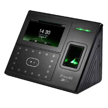 ZKTeco iFace880 multi-biometric terminal in Uganda. Features high-speed facial recognition, fingerprint scanning, and a 4.3-inch touch screen for secure access control in Kampala offices.