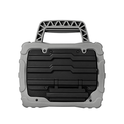 ZKTeco S922 back view in Uganda. Showcases the high-capacity 7600mAh battery housing and 4G SIM slot for reliable off-grid attendance at remote mining and construction sites in Kampala.