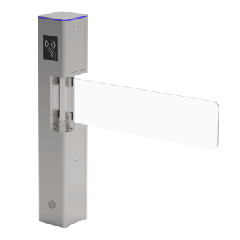 ZKTeco SBT1000S swing barrier turnstile in Uganda. Features RFID access and anti-crash protection, ideal for disabled access in Kampala offices.