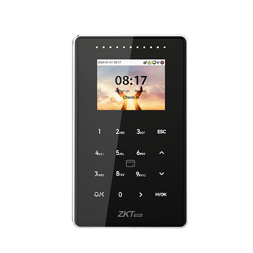 ZKTeco SC800 RFID terminal in Uganda, featuring a 2.4-inch color screen and hidden keypad. Waterproof IP65 and IK04 vandal-proof design for secure access control in Kampala.