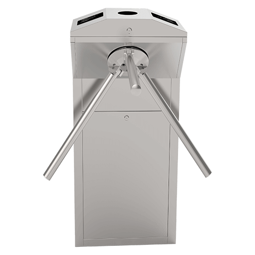 ZKTeco TS1000 Pro front view – bi-directional tripod turnstile for commercial buildings in Uganda. Features a robust SUS304 stainless steel design for secure pedestrian flow in Kampala.