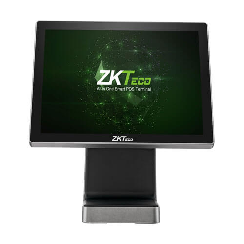 Front view of ZKTeco ZKBio710 15-inch True-Flat PCAP Touch POS Terminal. Professional, responsive touchscreen hardware for hospitality and supermarkets in Kampala and Uganda.