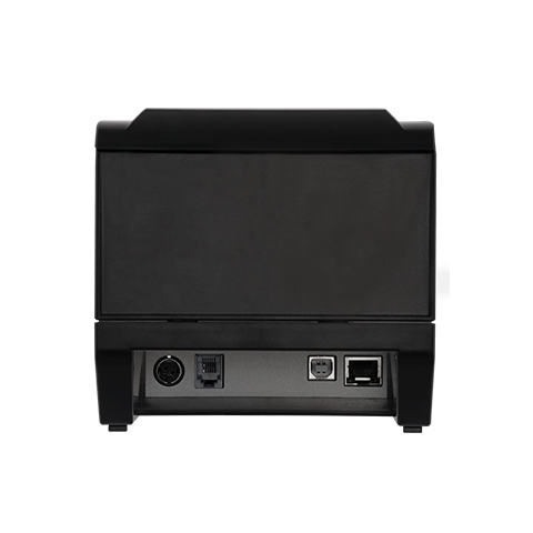 ZKTeco ZKP8005 rear view: USB and LAN ports for seamless retail POS integration. High-speed thermal receipt printer available for businesses in Kampala and Uganda.